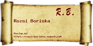 Rozsi Boriska névjegykártya